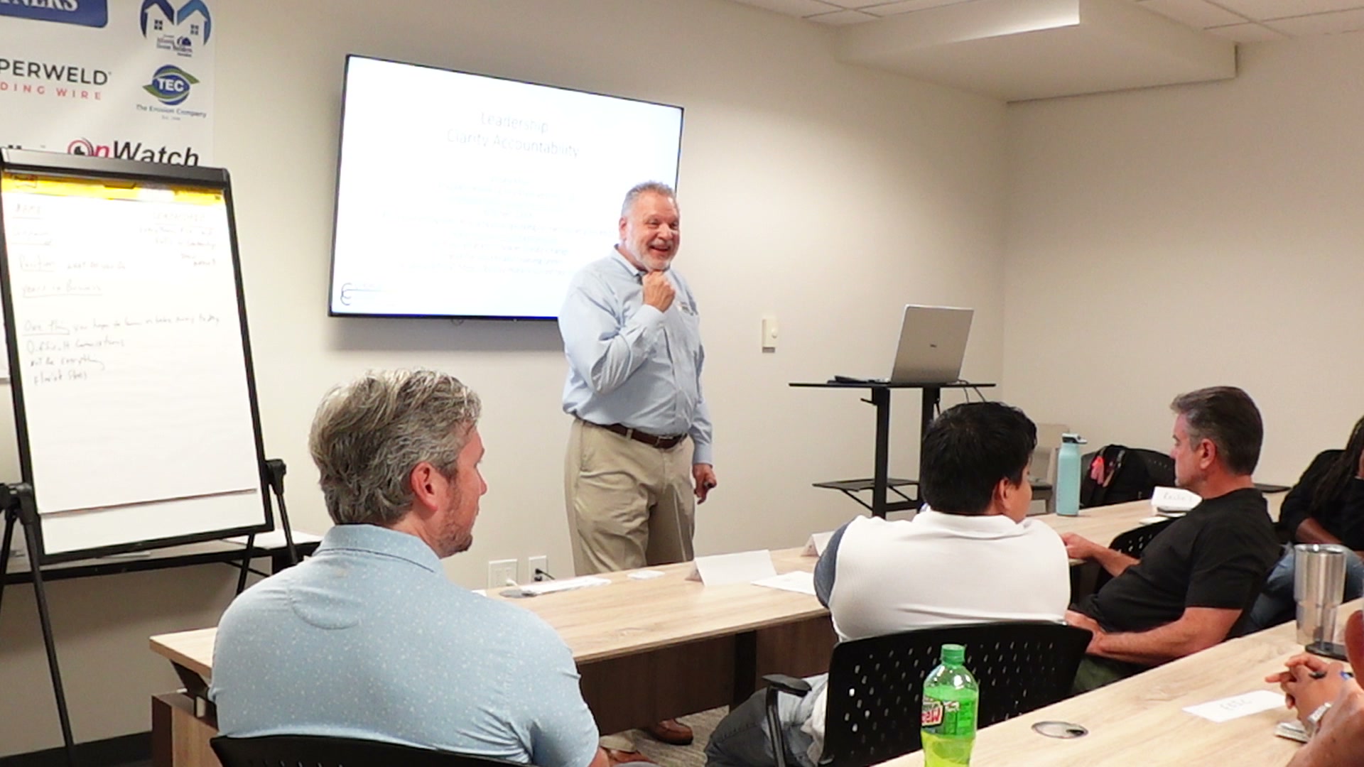 Bobby Mink teaching the Leadership class